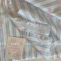 40 Count Digital Print Cotton Fabric for DIY Crafting - Korean Style Floral Bow Pattern