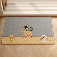 Cartoon Star Bear Diatomaceous Earth Bath Mat with Strong Absorbency and Non-Slip Backing