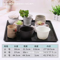 Rectangular Ceramic Succulent Planter Tray with Drainage Base
