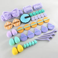 80-Piece Dopamine Rainbow Makeup Tool Set with Colorful Cosmetic Bag and Brush Kit