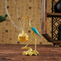 Auspicious Cloud Red-Top Crane Incense Burner Hanging Censer for Indoor Home Decor
