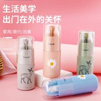 Portable Travel Toiletry Kit with Toothbrush Holder, Towel, and Refillable Bottles