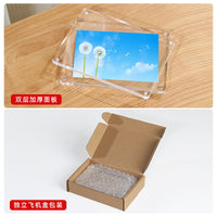 Acrylic Magnetic Photo Frame for Desktop Display, Thick Clear Picture Holder for Instax Photos and Cards