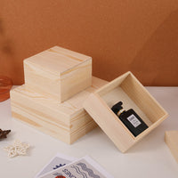 Minimalist Wooden Gift Box with Lid for Wedding Favors and Storage