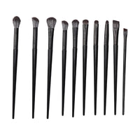 10-Piece Makeup Brush Set with PU Leather Pouch - Soft Bristle Foundation, Eyeshadow, Blush, Lip Brushes