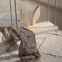 Single Person Kids Balcony Indoor Solid Wood Swing Outdoor Courtyard Anti-corrosion Wood Hanging Chair Garden Patio Small Yard