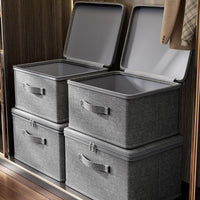 Collapsible Storage Box with Lid and Combination Lock, Fabric Organizer for Clothes and Toys