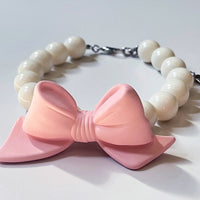Pet Collar with Pink Bow for Cats and Small Dogs