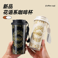 JINWU Fuyao Bluetooth Speaker Insulated Mug with Rope, Portable Stainless Steel Dual-Use Coffee Cup