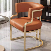 Hair Salon Styling Chair with Gold Plated Base, PU Leather Swivel Recliner for Barber Shops
