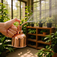Stainless Steel Watering Can for Indoor Plants, Small Garden Spray Bottle with Zinc Alloy Nozzle