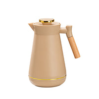 Insulated Thermal Carafe with Wooden Handle for Home and Office, 1000ml
