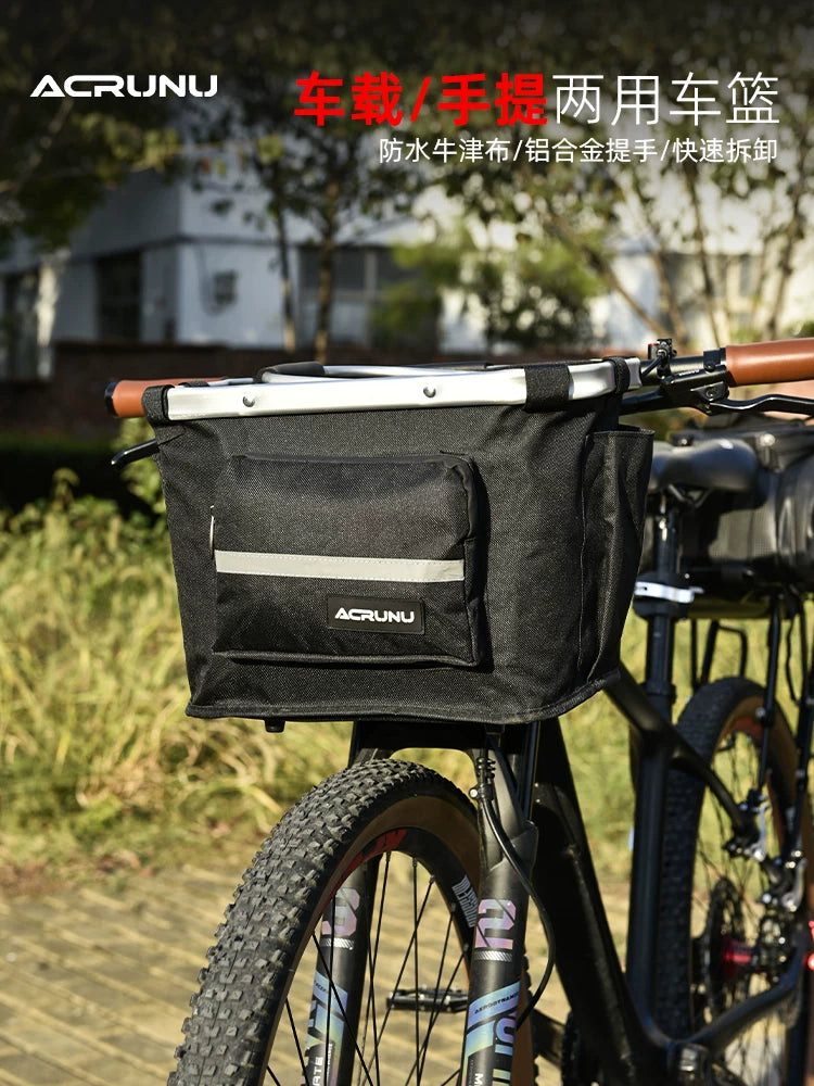 Airlun Quick Release Bicycle Basket for Mountain Bikes & Pets - Waterproof Front Folding Hanging Basket