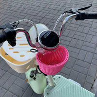 Woven Rattan Bicycle Basket for Electric Bikes and Bicycles - Front-Mounted Storage Basket