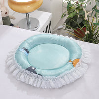 Pet Cooling Mat for Cats and Small Dogs, Round Washable Summer Sleeping Pad for Kennels and Cages