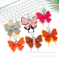 Colorful Butterfly Leather Bag Charm with Rope
