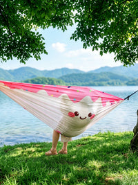 Outdoor Anti-Roll Hammock for Adults & Kids, Portable Double Camping Swing