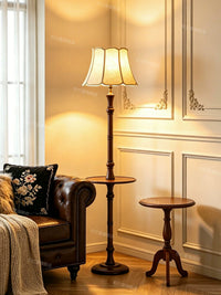 2026 New Ash Wood Floor Lamp with Vintage Style for Living Room Sofa Side, Retro Bedroom Shelf, and Ambient Table Lamp