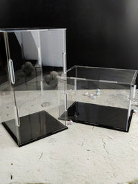 Clear Acrylic Display Case with Hinged Door for Collectibles, Action Figures, Model Cars, and Building Blocks