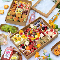 Disposable Kraft Paper Picnic Lunch Boxes with Lids for Outdoor Camping & BBQ