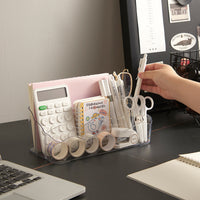 Transparent Multi-layer Desktop Storage Box for Stationery, Stickers, Cards, and Art Supplies