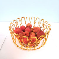 Creative Geometric Metal Fruit Basket Foldable Nordic Style Iron Wire Storage Bowl