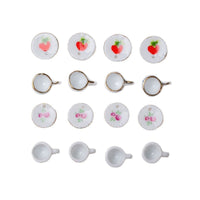 Miniature Teacup and Saucer Ceramic Beads for Jewelry Making