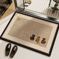 Diatomaceous Earth Bath Mat Super Absorbent Non-Slip Cartoon Irregular Shower Floor Mat