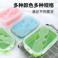 Collapsible Silicone Lunch Box for Microwave and Refrigerator Storage