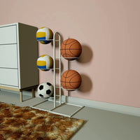 Foldable Sports Ball Storage Rack for Basketball, Football, Volleyball - Home & Kids' Ball Organizer