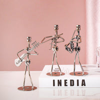 Iron Art Musician Figurine Pen Holder Set - Creative Desktop Decor