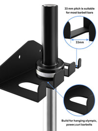 Vertical Wall-Mounted Barbell Storage Rack for Home Gyms