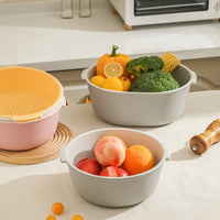 Multi-layer Thickened Draining Basket for Kitchen, Large Capacity Washing Basin, Multifunctional Plastic Strainer