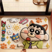 Diatomaceous Earth Cartoon Dog Bath Mat Super Absorbent Non-Slip Quick Dry Soft Bathroom Rug