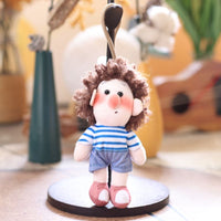 Cute Clown Boy Plush Keychain Doll Bag Charm