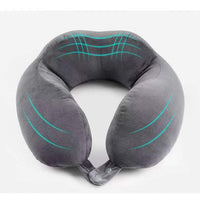 Four-Hump Adjustable U-Shaped Travel Neck Pillow with Double Buckle for Car, Train, and Airplane