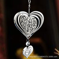 Heart-shaped Love Octagonal Bead Rotating Wind Chime for Outdoor Garden Decor