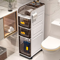 Slim Bathroom Storage Cabinet with Drawers - Waterproof Kitchen Organizer for Narrow Spaces