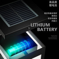 Solar/Electric Stainless Steel Square Lawn Lamp for Outdoor Garden and Villa Landscape Lighting