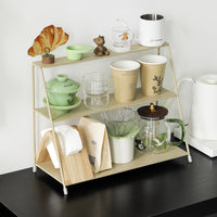 Luxury Coffee Corner Cup Holder 3-Tier Desktop Organizer Iron Art Tea Set Storage Rack