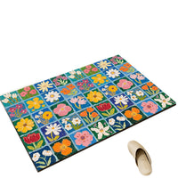 Oil Painting Floral Diatomaceous Earth Bath Mat Quick Dry Non-Slip Absorbent Shower Floor Mat