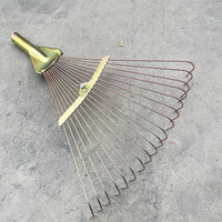 Garden Leaf Rake with Steel Tines for Lawn and Yard Cleanup
