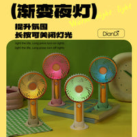 Portable USB Rechargeable Handheld Fan with LED Light and Phone Stand for Desk, Dorm, Office