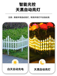 Solar/Plug-in Fence Lights Outdoor Decorative LED Strip for Garden Patio Christmas Ambiance
