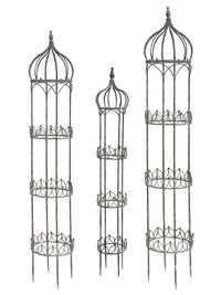 Vintage Outdoor Wrought Iron Climbing Trellis for Garden and Patio Plants