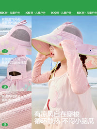 KK Tree Kids' Sun Protection Hat with Cape for Boys and Girls, Wide Brim