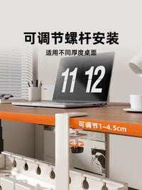 Under Desk Cable Management Tray, No-Drill Power Strip Holder for Wire Organization