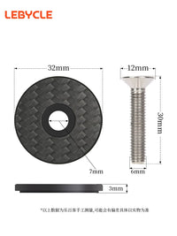 Lightweight Carbon Fiber Stem Top Cap with Titanium Bolt for Road and Mountain Bikes