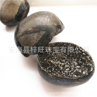 Natural Turtle Back Stone Geode Ornament