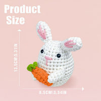 Cartoon Pink and White Bunny Crochet Kit DIY Handmade Yarn Doll